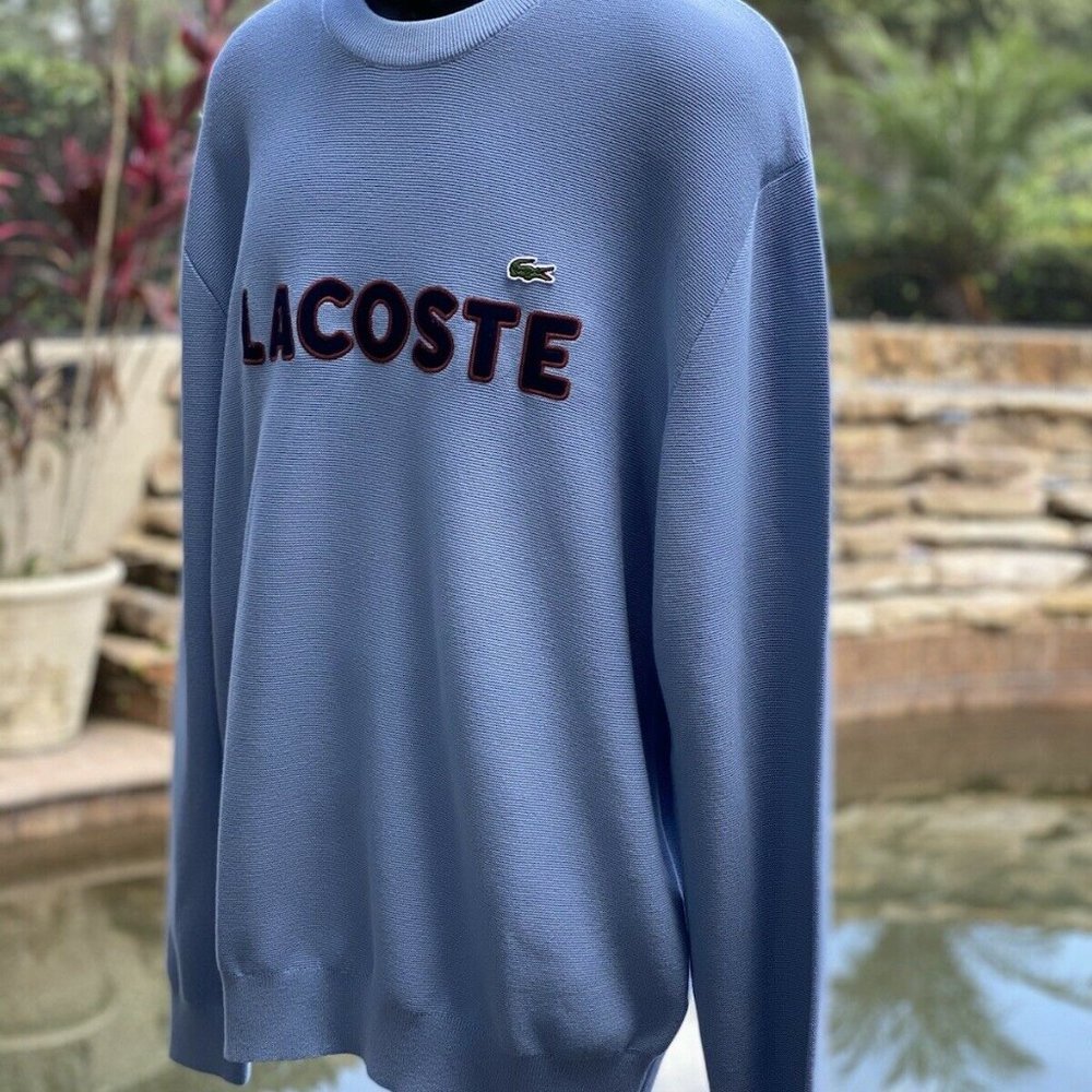 LACOSTE‎ CREW NECK PULLOVER COTTON SWEATER [AH3390] - Picture 3 of 9